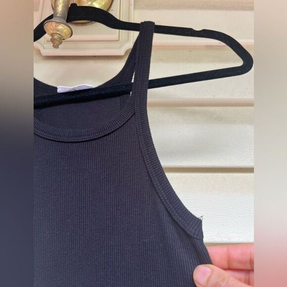 LNA by Revolve black ribbed tank top, deep cut shoulders, oval hem, size  XS - Picture 3 of 7